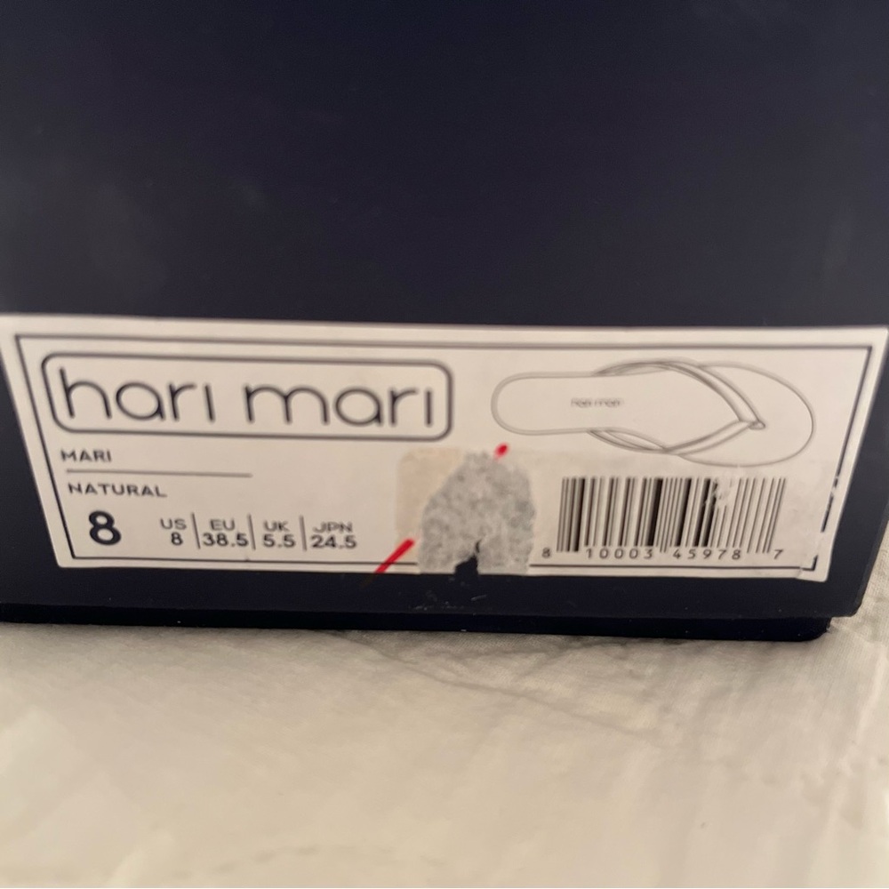 Hari Mari Women’s “Mari” Tan Leather Flip Flops Sandals Size 8 *New In Box* - Picture 3 of 14